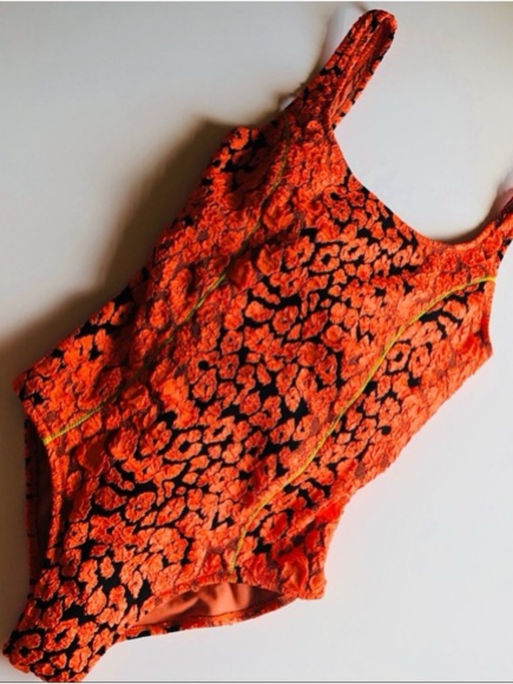 Moschino Orange and Black Lace Bodysuit